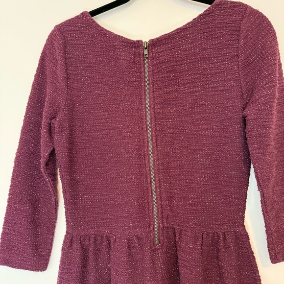 Maison Jules Deep Purple/Burgundy Knit Mini Dress with Gold Sparkles Size M - Picture 4 of 9